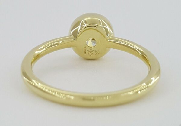Bezel Set Fancy Yellow Diamond Solitaire Engagement Ring 0.75 ct 18K Gold GIA