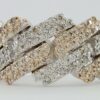 Diamond Pave Half Circle Cuban Link Gent's Ring 3.25 ct 10k Gold 4 Four Row