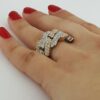 Diamond Pave Half Circle Cuban Link Gent's Ring 3.25 ct 10k Gold 4 Four Row