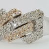 Diamond Pave Half Circle Cuban Link Gent's Ring 3.25 ct 10k Gold 4 Four Row