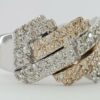 Diamond Pave Half Circle Cuban Link Gent's Ring 3.25 ct 10k Gold 4 Four Row