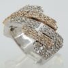 Diamond Pave Half Circle Cuban Link Gent's Ring 3.25 ct 10k Gold 4 Four Row