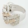 Diamond Pave Half Circle Cuban Link Gent's Ring 3.25 ct 10k Gold 4 Four Row