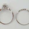 Emerald Round Diamonds Halo Engagement Ring & Band Set 0.59 ct 14K White Gold