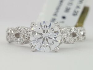 IRIS 0.38 ct 14K Gold Diamond CZ Semi-Mount Crossover Engagement Ring Rtl 1575