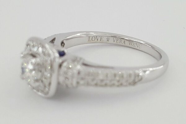 Vera Wang Love 14K 0.75 ct Round Diamond Halo Frame Engagement Ring Rtl 2,779