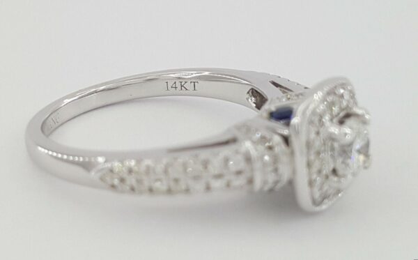 Vera Wang Love 14K 0.75 ct Round Diamond Halo Frame Engagement Ring Rtl 2,779