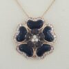 Carlo Viani Le Vian 14K Rose Gold Onyx, Smoky Quartz & Topaz Flower Necklace 18"