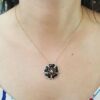 Carlo Viani Le Vian 14K Rose Gold Onyx, Smoky Quartz & Topaz Flower Necklace 18"