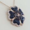 Carlo Viani Le Vian 14K Rose Gold Onyx, Smoky Quartz & Topaz Flower Necklace 18"