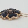 Carlo Viani Le Vian 14K Rose Gold Onyx, Smoky Quartz & Topaz Flower Necklace 18"