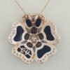 Carlo Viani Le Vian 14K Rose Gold Onyx, Smoky Quartz & Topaz Flower Necklace 18"