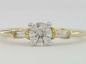 0.45 ct 14K Yellow Gold Round Brilliant Cut Diamond Solitaire Engagement Ring