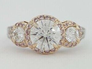 Bridget Durnell 1.78 ct Forever 10 Diamond 3 Stone Halo Engagement Ring Rtl 20k