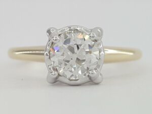 Antique Art Deco 14k Old European Solitaire Diamond Engagement Ring 0.78 ct GIA