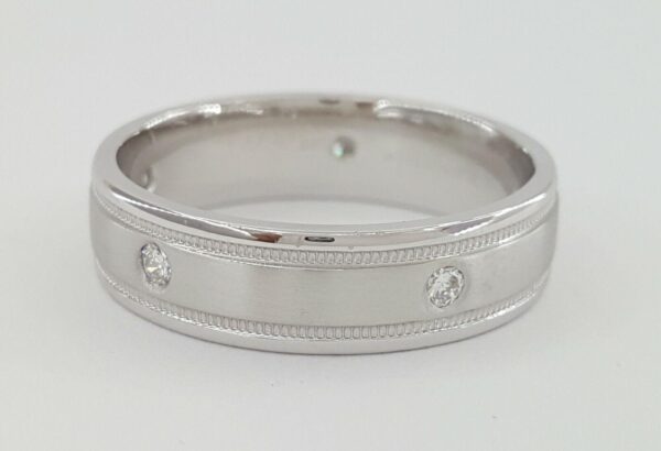 Camelot 0.25 ct Men's Platinum Satin Diamond Wedding Ring 6 mm 11.8 Gr Sz 10.5