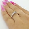 14k & Platinum 3-Stone 0.45 ct Round Brilliant Cut Diamond Engagement Ring