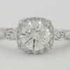 Platinum Round Brilliant Cut Diamond Halo Engagement Ring 1 ct Retail 6,000