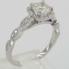 Platinum Round Brilliant Cut Diamond Halo Engagement Ring 1 ct Retail 6,000