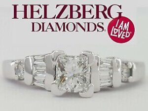 Helzberg Signature Square Princess Diamond Engagement Ring 0.58 ct Platinum