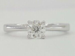 Celebration Round Diamond Solitaire Engagement Ring 0.47 ct 18K White Gold G/SI2