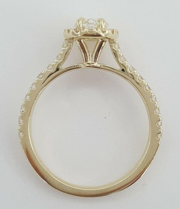 1.26 ct 14K Yellow Gold Oval Cut Diamond Halo Engagement Ring EGL-USA Rtl 5,940