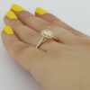 1.26 ct 14K Yellow Gold Oval Cut Diamond Halo Engagement Ring EGL-USA Rtl 5,940
