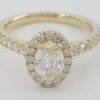 1.26 ct 14K Yellow Gold Oval Cut Diamond Halo Engagement Ring EGL-USA Rtl 5,940