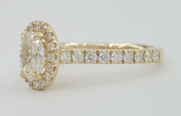 1.26 ct 14K Yellow Gold Oval Cut Diamond Halo Engagement Ring EGL-USA Rtl 5,940