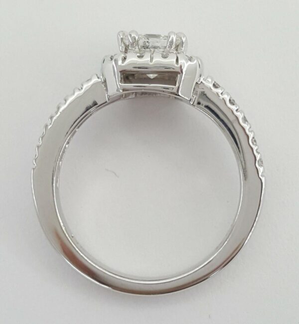 1.38 ct 14K White Gold Princess Cut Diamond Halo Engagement Ring EGL Rtl 6,315