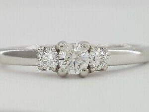 Corona 3 Stone 0.28 ct Round Brilliant Cut Diamond Engagement Anniversary Ring