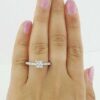 0.8 ct 18k Gold Invisible Set Princess & Round Cut Diamond Engagement Ring Size7