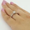 0.8 ct 18k Gold Invisible Set Princess & Round Cut Diamond Engagement Ring Size7