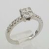 0.8 ct 18k Gold Invisible Set Princess & Round Cut Diamond Engagement Ring Size7