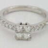 0.8 ct 18k Gold Invisible Set Princess & Round Cut Diamond Engagement Ring Size7