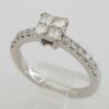 0.8 ct 18k Gold Invisible Set Princess & Round Cut Diamond Engagement Ring Size7