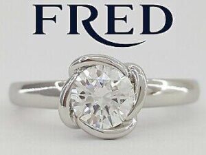 Fred of Paris Fleur Celeste Platinum 0.52 ct Diamond Engagement Ring G/VS2 5.5K