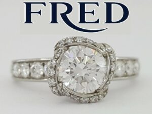 Fred of Paris Fleur Celeste Platinum Round Diamond Engagement Ring 1.23 ct E/VS1