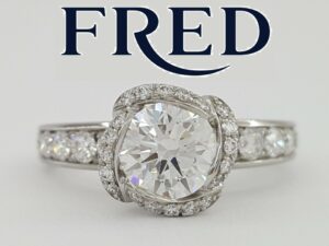 Fred of Paris Fleur Celeste Platinum Round Diamond Engagement Ring 1.22 ct F/VS1