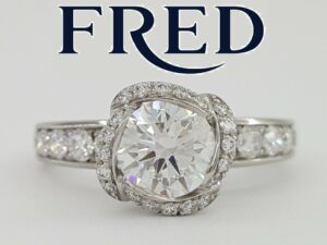 Fred of Paris Fleur Celeste Platinum 1.24 ct Round Diamond Engagement Ring E/VS1