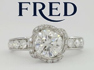 Fred of Paris Fleur Celeste Platinum 1.24ct Round Diamond Engagement Ring E/VVS2