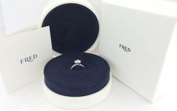 Fred of Paris Fleur Celeste Platinum 1.22ct Round Diamond Engagement Ring E/VVS2