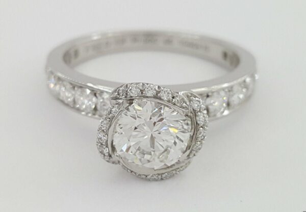 Fred of Paris Fleur Celeste Platinum 1.22ct Round Diamond Engagement Ring E/VVS2