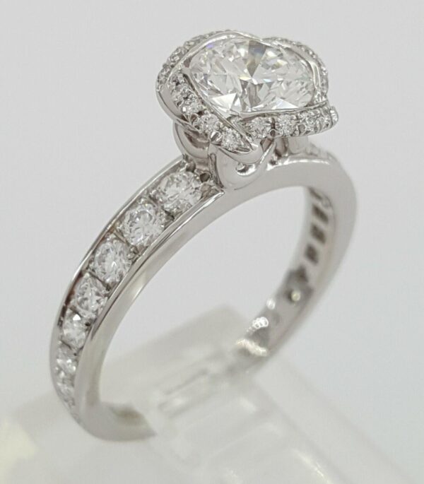 Fred of Paris Fleur Celeste Platinum 1.22ct Round Diamond Engagement Ring E/VVS2