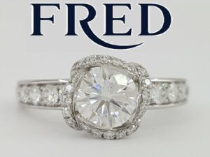 Fred of Paris Fleur Celeste Platinum 1.22 ct Round Diamond Engagement Ring H/VS2