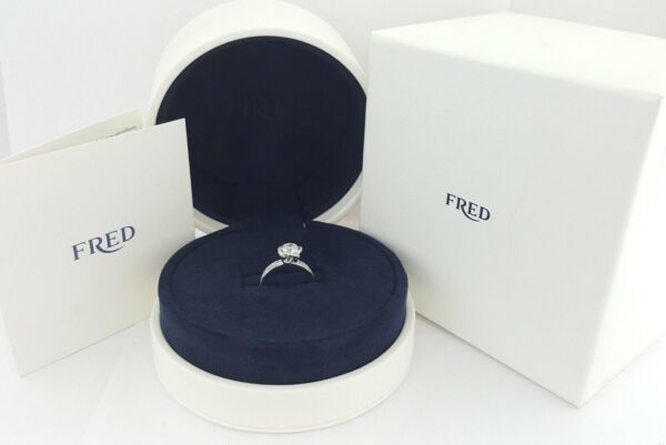 Fred of Paris Fleur Celeste Platinum 1.22 ct Round Diamond Engagement Ring H/VS2