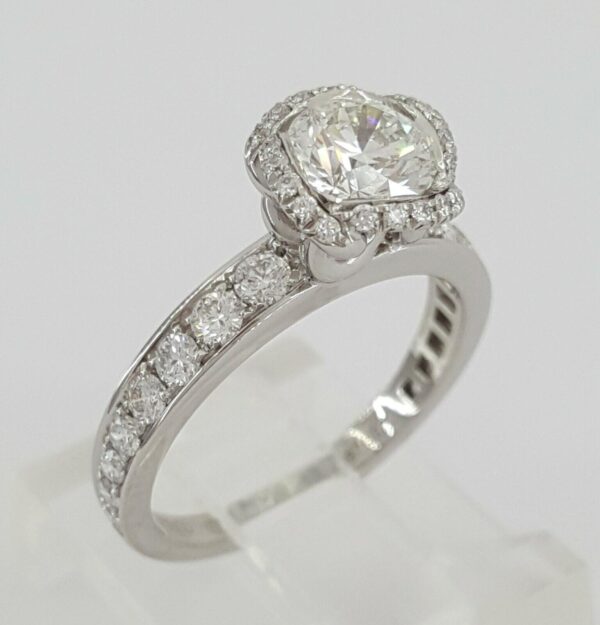 Fred of Paris Fleur Celeste Platinum 1.22 ct Round Diamond Engagement Ring H/VS2