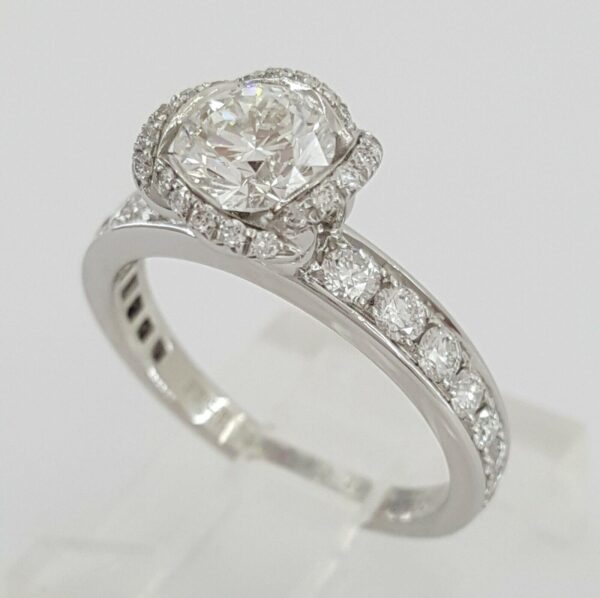 Fred of Paris Fleur Celeste Platinum 1.22 ct Round Diamond Engagement Ring H/VS2