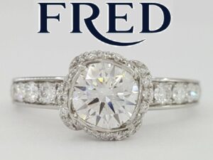 Fred of Paris Fleur Celeste Platinum Round Diamond Engagement Ring 1.24ct D/VVS1