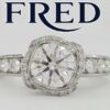 Fred of Paris Fleur Celeste Platinum 1.32ct Round Diamond Engagement Ring D/VVS1